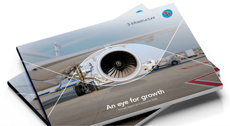 Annual report cover showing airplane engine and text 'An eye for growth Annual report and accounts 2026'