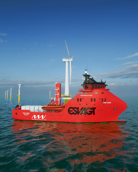 ESVAGT SOV 831L MHI Vestas Deutsche Bucht W Logo
