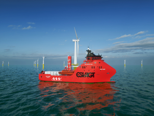 Part of ESVAGT’s fleet of service operation vessels for the offshore wind industry